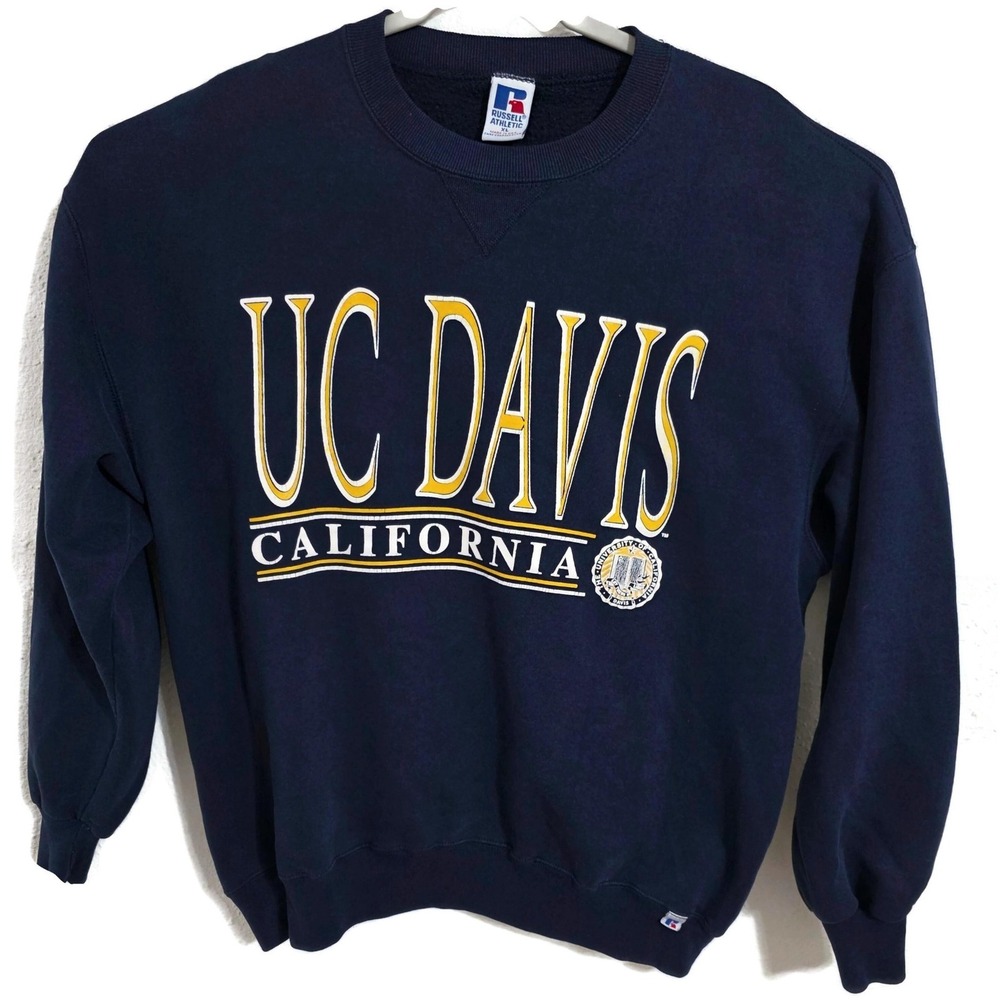 Vintage UC‎ Davis Aggies Sweatshirt Mens XL Navy NCAA College Russell Athletic